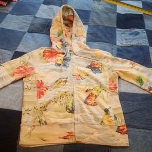 Tropical Print Lucky Brand zip up hoody